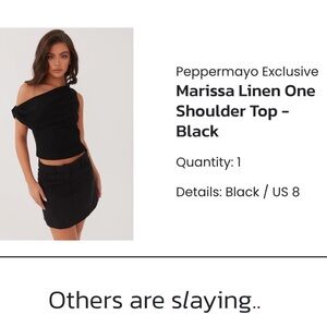 Peppermayo off shoulder black top with side zipper stunning